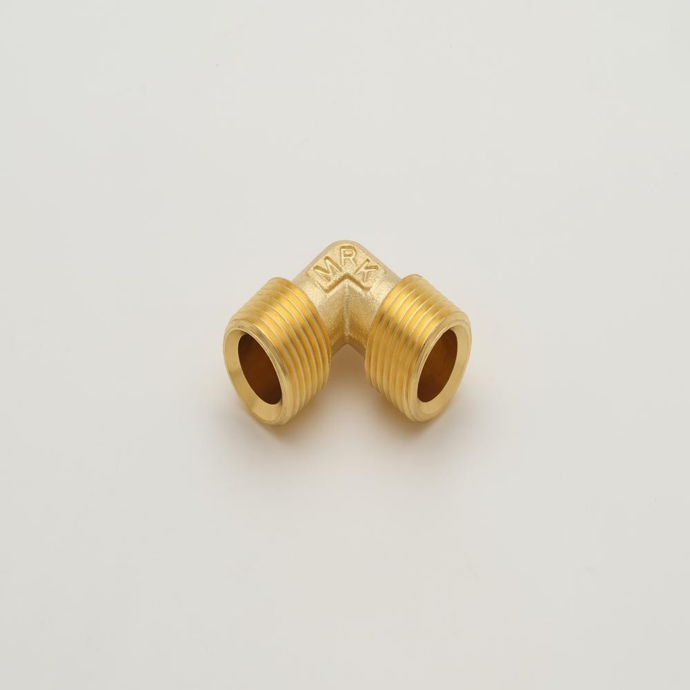 Brass Male Elbow - 1/2 Inch, Golden Polished Brass | Easy to Fix, Corrosion Resistant, Sturdy Structure