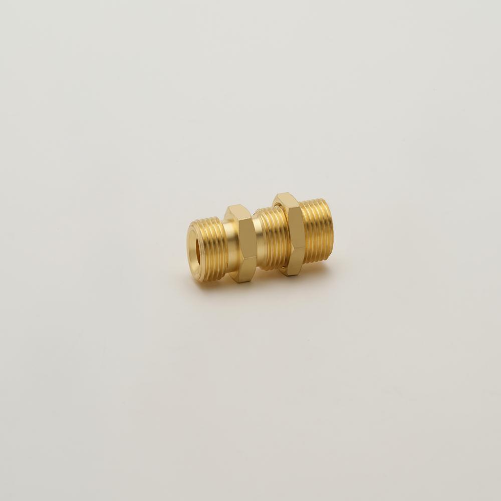 Brass Union - 100 Pieces Pack, Polished Finish, Golden Color, Round Head Shape