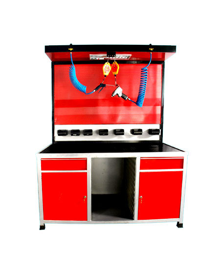 Engine Work Station - Steel 1500x750x850 mm, Red | Organized Storage, Pneumatic Tool Ready, Durable Design