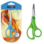 Misaki Scissor - Stainless Steel 5" Green, Blunt Blade | Ambidextrous, Durable, Compact Student Scissors