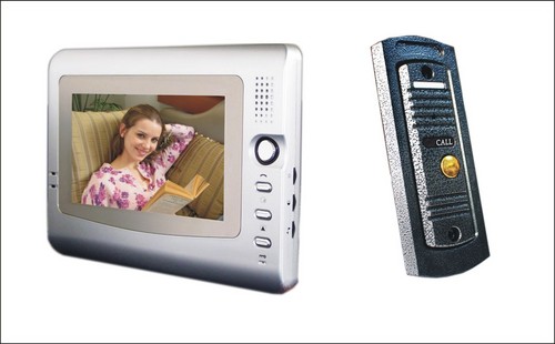 7 inch video door phone for villa with pin hole camera