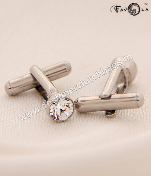 FAVOLA Small Clear Crystal Cuff-Links