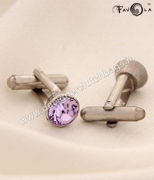 FAVOLA Light Amethyst Crystal Cuff-Links
