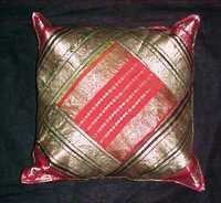 Handloom Cushion Covers - Handloom & Other Materials, Multicolor Square Embroidered Design For Airplane, Car, Home, And Hotel