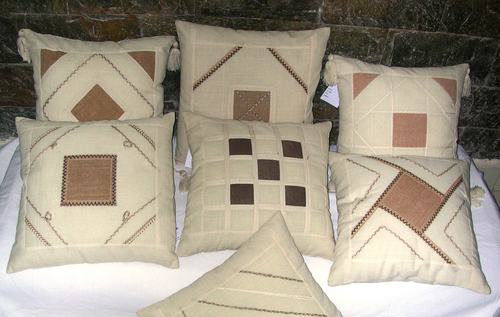 Cream And Brown Acrylic Cushion Covers