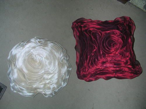 Red And White Crochet Cushion Covers