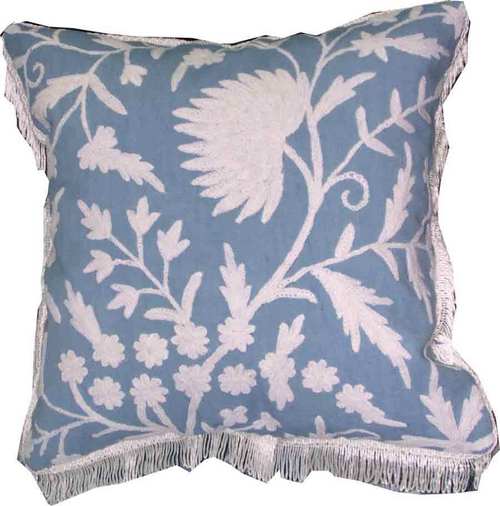 Gray And Light Pink Silk Cushion Cover