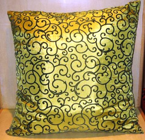 Golden And Black Woven Cushion Cover