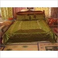 Brown And Black Embroidered Bed Cover
