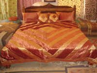Yellow And Orange Velvet Bed Cover