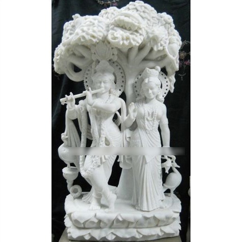 Radha Krishna Marble Statue - Finishing: Polishing