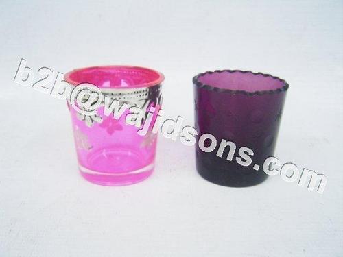 blue glass votive holders