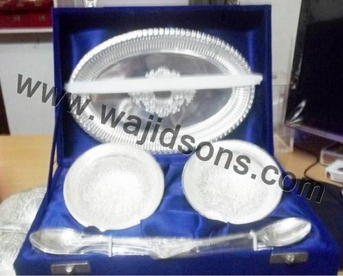Silver Plated Tray Bowl & Spoon Set 