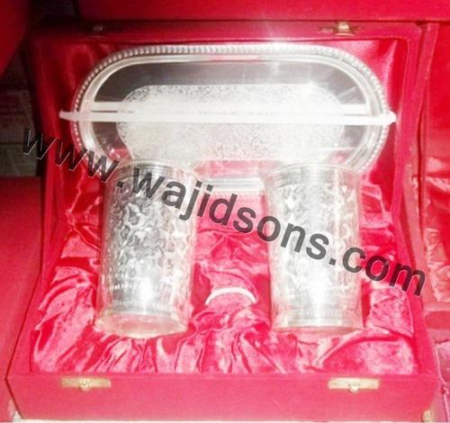 Silver Plated Tray Glass Set