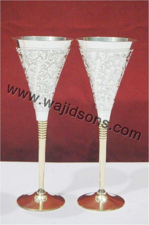 Silver Plated With Glass Set                      