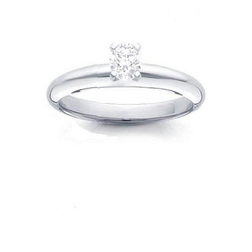 10K GOLD SOLITAIRE LOOK AMERICAN DIAMOND RING SOLR1