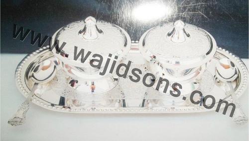 Silver plated Tray Bowl Dishes Set        