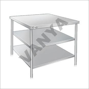 Stainless Steel Kitchen Work Table With Shelves