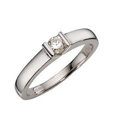 10K GOLD SOLITAIRE LOOK AMERICAN DIAMOND RING SOLR5