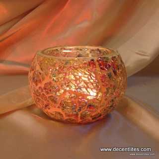 GLASS CANDLE HOLDER , MOSAIC CANDLE HOLDER, DECORATIVE CANDLE HOLDER , COLORED CANDLE HOLDER