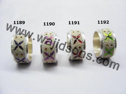 silver plated diamond ring napkin holders