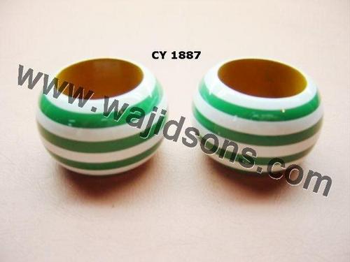 Napkin Holder For Weddings - Wood, 2 Inch Diameter, Green Striped | Elegant Design, Durable Material, Wedding-Ready