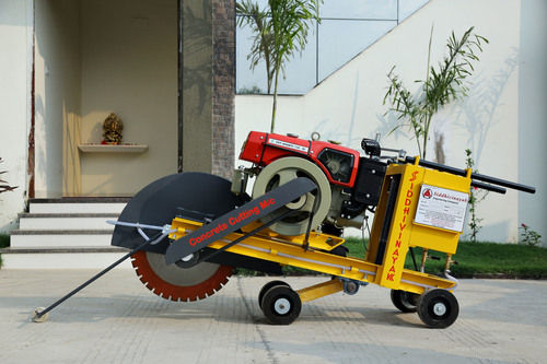 Yellow Concrete Groove Cutting Machine