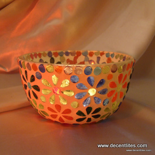 CANDLE HOLDER , MOSAIC CANDLE HOLDER, DECORATIVE CANDLE HOLDER , COLORED CANDLE HOLDER 