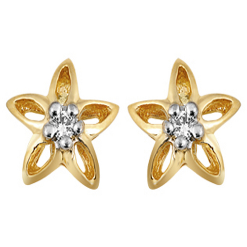 10K GOLD SOLITAIRE LOOK AMERICAN DIAMOND EARRINGS SOLE5