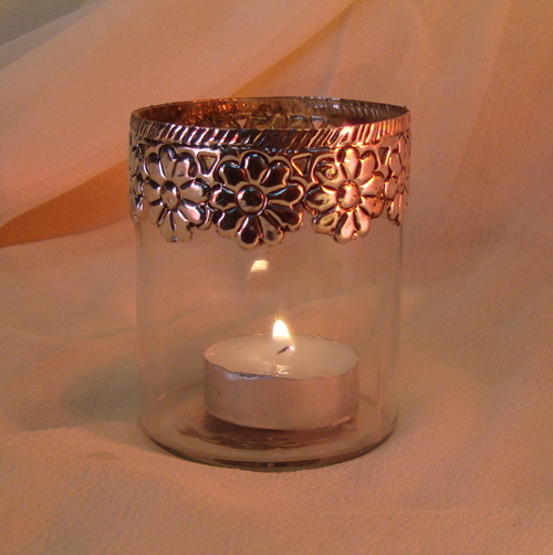 GLASS CANDLE HOLDER ,MATEL CANDLE VOTIVE , DECORATIVE CANDLE HOLDER , COLORED CANDLE HOLDER 