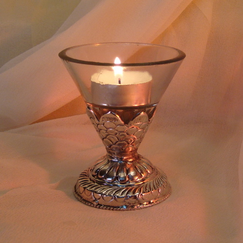 GLASS CANDLE HOLDER ,MATEL CANDLE VOTIVE , DECORATIVE CANDLE HOLDER , COLORED CANDLE HOLDER 