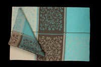 Embroidered Table Mats - Cotton, 12x18 Inches, Blue | Set Of 4 Pieces, Machine Washable, Stylish Home Dã©cor