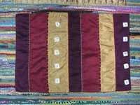 Cotton Table Mats - 16x16 Inches, Burgundy Striped Geometric Design | Unique Design, Easy To Clean, Durable