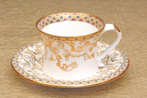 Cup Saucer - Fine Bone China, White, Ornate Design | Durable, Scratch-Resistant, Chip-Resistant, Glossy Finish