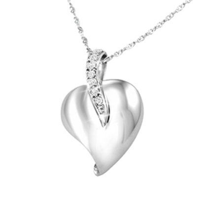 Ag American Diamond SIMPLE HEART SHAPE PENDANT # KIP0019