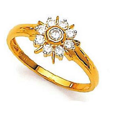 Ag American Diamond FANCY BOW FLOWER SHAPE DIAMOND RING # KIR0017
