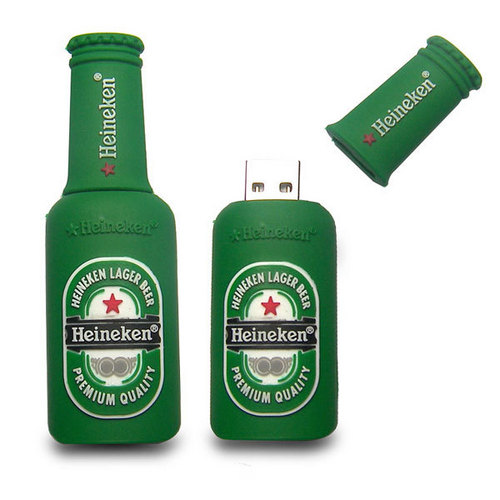Promotional PVC Beer Bottle Shaped Pendrive