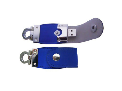 Promotional Leather Pendrives - Leather, 60x25x10mm, Blue, 8GB-64GB | Customizable, Durable, Portable, Stylish, USB 2.0