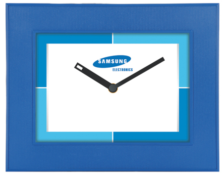 Promotional Wall Clocks - Plastic, 10x10 Inches, Blue | Customizable Design, Quartz Mechanism, Battery Powered, Durable
