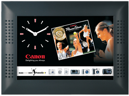 Promotional WallClock - Plastic, 10x8 Inches, Black, Quartz Mechanism | Customizable Design, Durable, Brand Visibility, Sublimation Print
