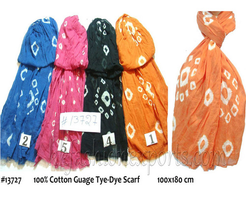Cotton Guage Tye-Dye Scarf