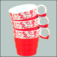 Mug Oscar Z Series - Bone China, 3x3x4 in, Red | Elegant Design, Durable, Easy Cleaning