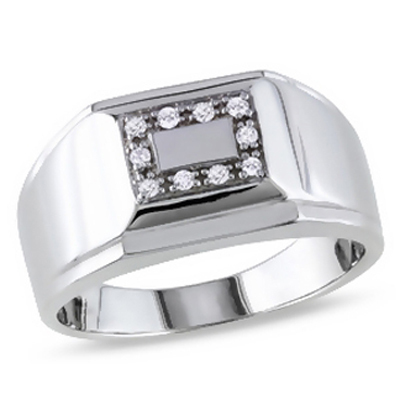 Ag American Diamond TEN STONE ROYAL MEN DIAMOND RING # KIR0039