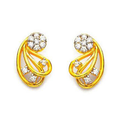Ag American Diamond FANCY FLOWER SHAPE EARRING # KIE0008