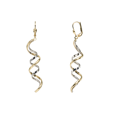 Ag American Diamond SWIRL DANGLING SHAPE DIAMOND EARRING # KIE0026