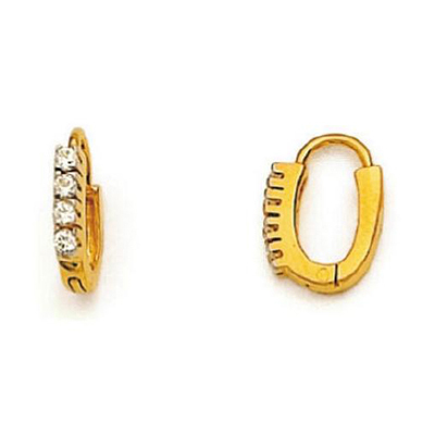 Ag American Diamond TRADITIONAL BALI SHAPE DIAMOND EARRING # KIE0029
