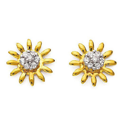 Ag American Diamond FRESH FLOWER LOOK DIAMOND EARRING # KIE0032