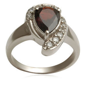 Garnet Silver Ring Silver Garnet Rings Finger Silver Ring Gender: Women