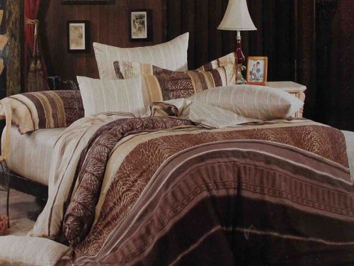 Fashionable brown printed bedsheet
