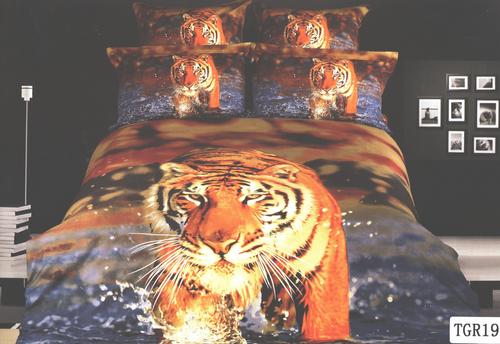 Tiger Print 3D Effected BedSheet